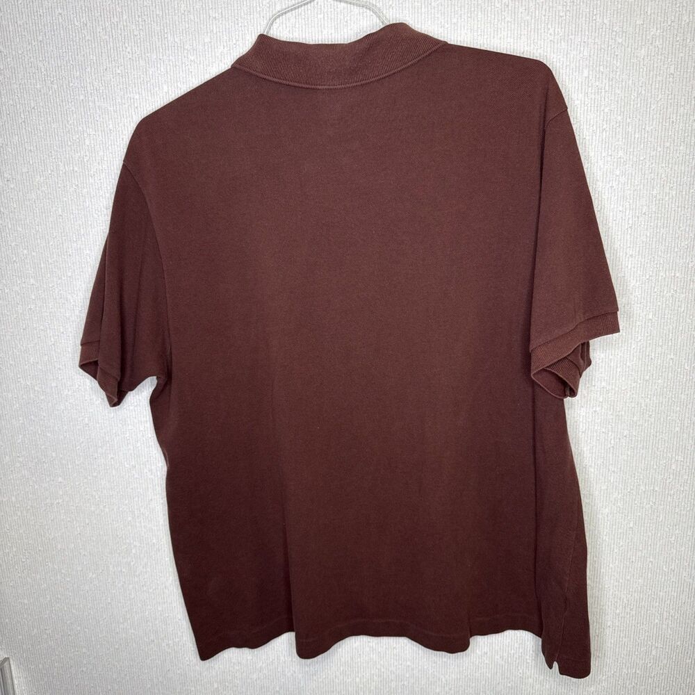 Vintage Lacoste Mens Polo Shirt Size 8 Brown Cotton Short Sleeve Crocodile Logo - Picture 2 of 5